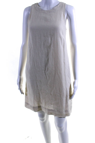 J Crew Womens Linen Sleeveless Sheath Dress Beige Size Extra Extra Small