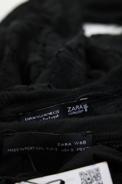 Zara Womens Hoodie Shirt Sweater White Black Light Blue Size Small Lot 3