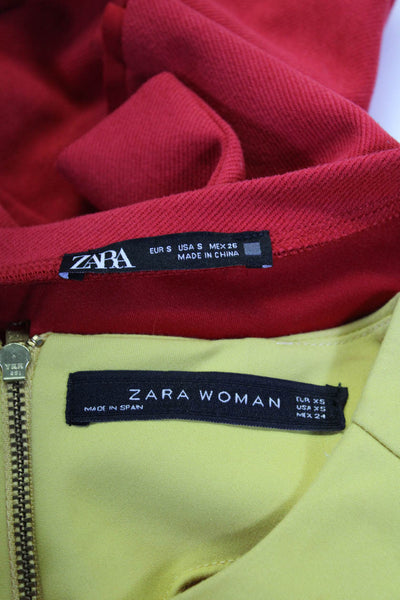 Zara Womens Casual Dresses Red Yellow Black Size Small Extra Small Lot 3