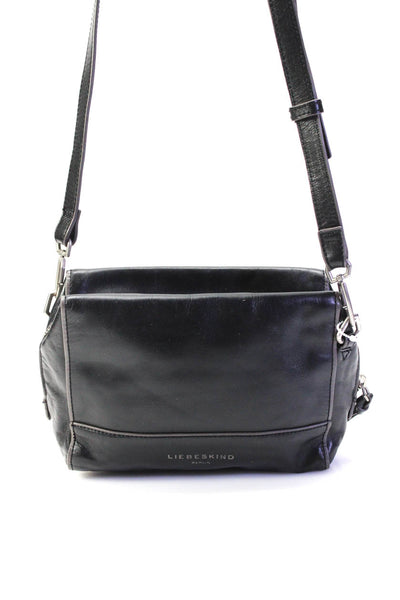 Liebeskind Womens Black Leather Zip Small Crossbody Bag Handbag