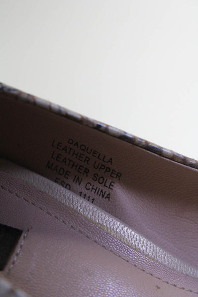 Joan & David Womens Leather Animal Print Round Toe Heels Pumps Beige Size 6M
