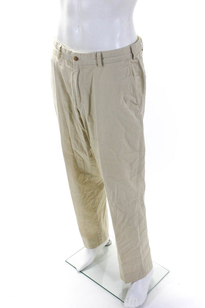 Bills Khakis Mens Straight Leg Mid Rise Khaki Pants Yellow Cotton Size 35