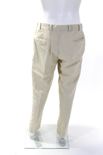Bills Khakis Mens Straight Leg Mid Rise Khaki Pants Yellow Cotton Size 35