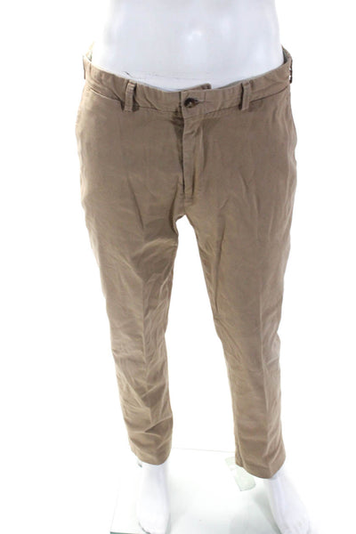 Bills Khakis Mens Slim Fit Straight Leg Khaki Pants Beige Cotton Size 35