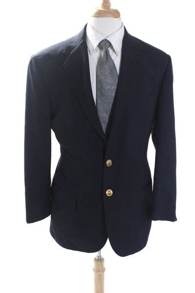 Polo Ralph Lauren Mens Cashmere Two Button Blazer Jacket Navy Blue Size 42