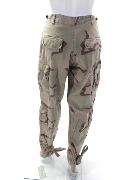 SR Women's Button Closure Tapered Leg Cargo Pant Camouflage Size S