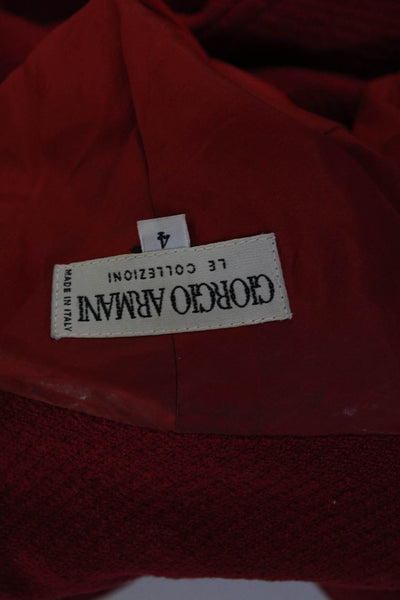 Giorgio Armani Le Collezioni Womens Button Down Jacket Red Wool Size 4