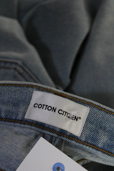 Cotton Citizen Womens Cotton Denim Distressed Straight Leg Jeans Blue Size 23
