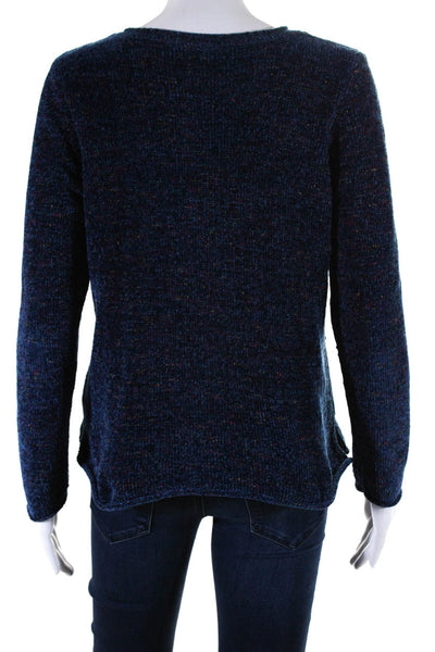Inhabit Womens Crew Neck Chenille Pullover Sweater Navy Blue Size Extra Small