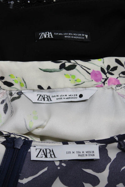 Zara Womens Rhinestone Mesh Tank Top Satin Blouse Midi Dress Size Medium Lot 3