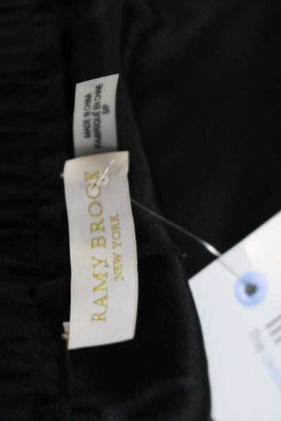 Ramy Brook Women's Paper Bag Waist Tapered Leg Dress Pant Black Size S
