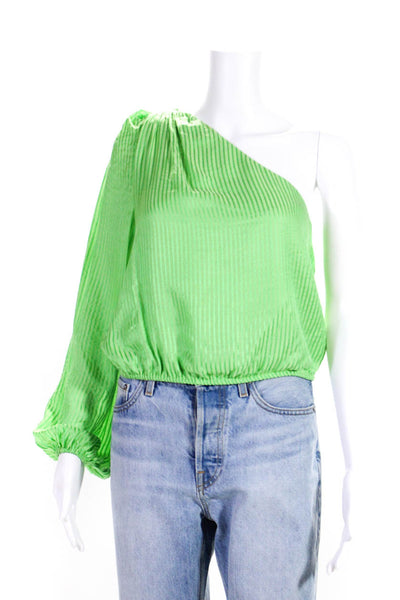 Cami NYC Women's One Shoulder Long Sleeves Blouse Green Size XS