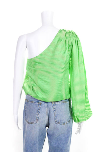 Cami NYC Women's One Shoulder Long Sleeves Blouse Green Size XS