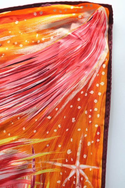 Hermes Womens Kwumi Sefedin Striped Print Wrapped Scarf Orange Size OS 90CM
