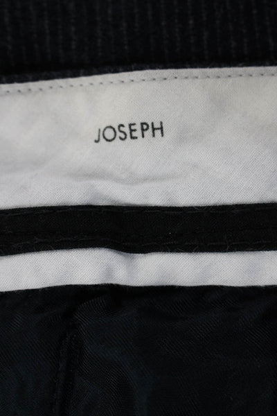 Joseph Womens Wool Blend Striped Hook Closure Mid-Rise Skinny Pants Navy Size 40