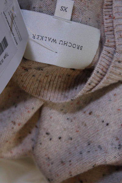 Brochu Walker Womens Wool Knit Overlay Long Sleeve Sweater Top Beige Size XS