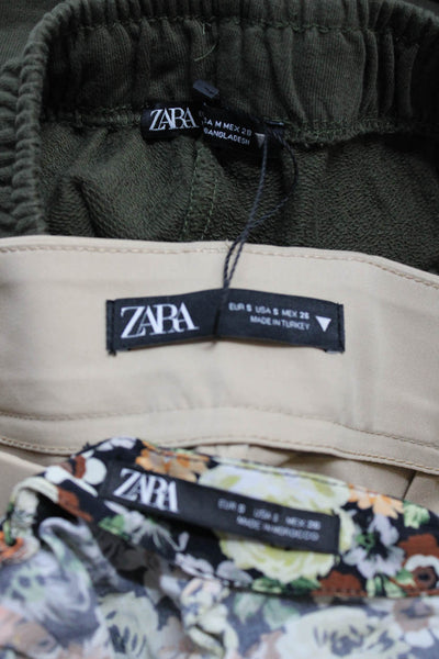 Zara Women's Zip Closure Slit Hem Button Floral Midi Skirt Size S Lot 3