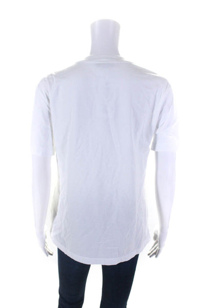 Max Mara Women's Crewneck Short Sleeves Pockets Basic T-Shirt White Size XS