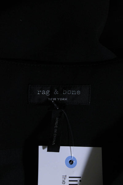 Rag & Bone Women's V-Neck Sleeveless A-Line Mini Dress Black Size 10