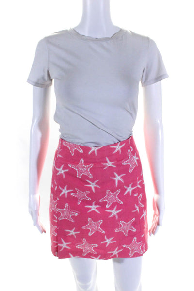 Vineyard Vines Women's Zip Closure Slit Hem Pockets Skort Pink Size 12