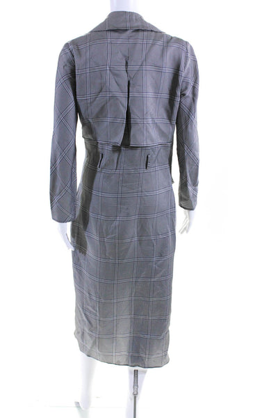 Dion Lee Womens Gray Plaid Collar Long Sleeve Layered Shift Dress Size S