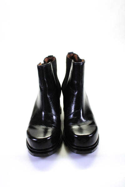 Sorel Womens Black Leather Wedge Heels Ankle Boots Shoes Size 7