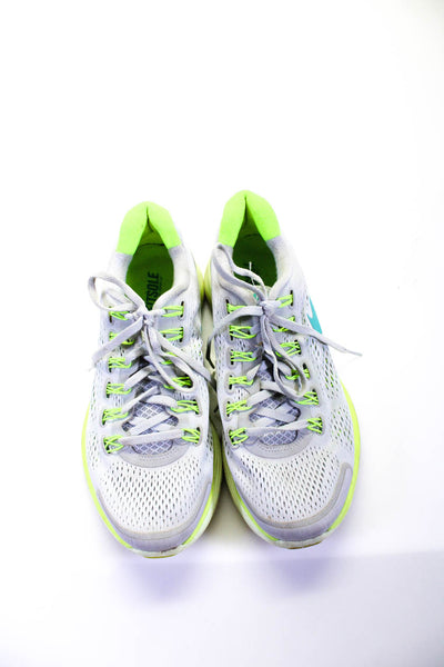 Nike Womens LunarGlide 4 Mesh Running Sneakers Gray Neon Yellow Blue Size 10