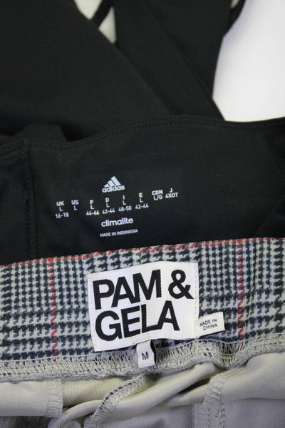 Adidas Pam & Gela Womens Stripe Plaid Leggings Pants Size Medium Large Lot 2