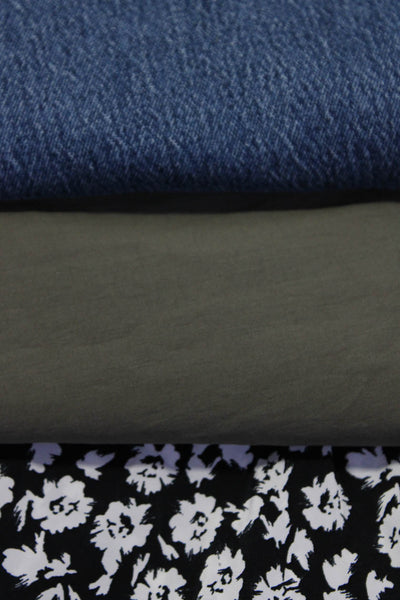 Zara Womens Two-Toned Floral Print Zip UP Mini Skirt Black Size M 8 Lot 3
