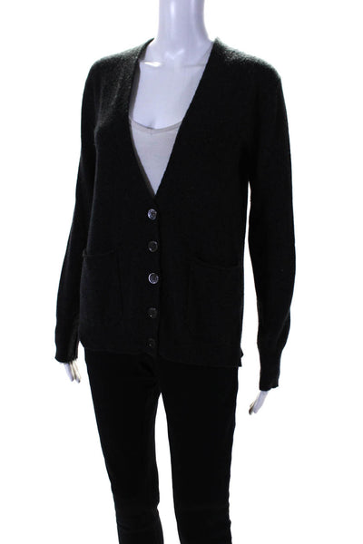 Inhabit Womens Button Front Cashmere Knit Cardigan Sweater Gray Size Small