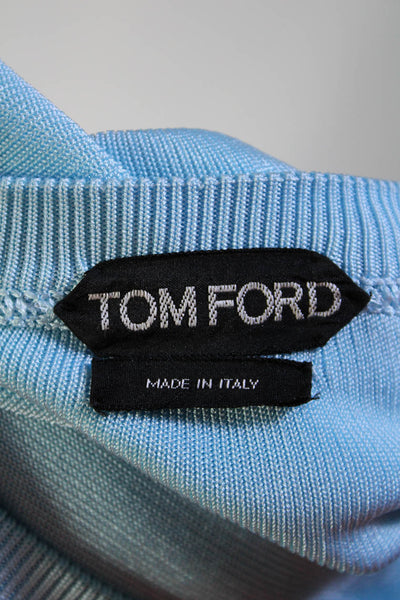 Tom Ford Mens Pullover Long Sleeve Round Neck Sweater Blue Size IT 52