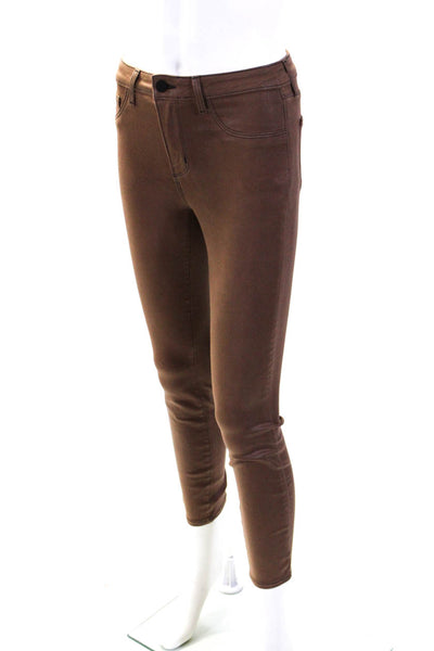 L'Agence Womens Brown Cotton High Rise Skinny Leg Jeans Size 25