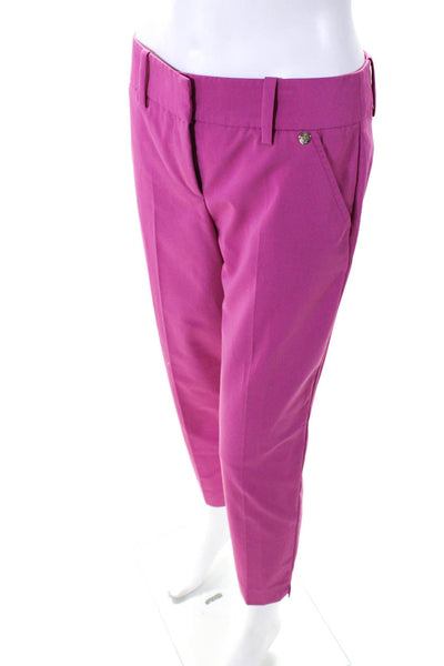 Trina Turk Womens Four Pocket Mid-Rise Hook Closure Tapered Pants Pink Size 2