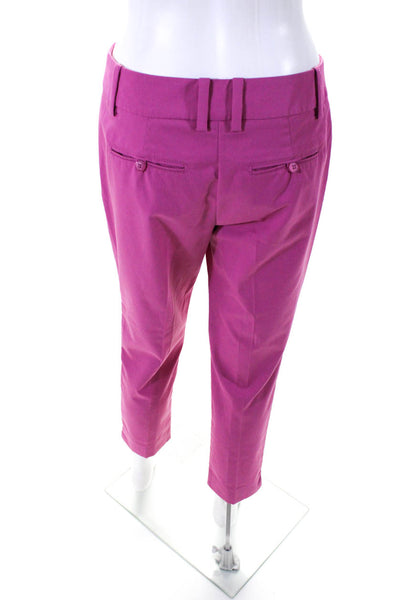 Trina Turk Womens Four Pocket Mid-Rise Hook Closure Tapered Pants Pink Size 2