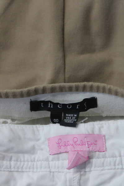 Lilly Pulitzer Theory Womens Skort Khaki Pants White Beige Size 0 00 Lot 2