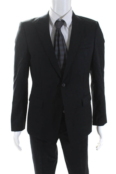 Jil Sander Mens Navy Blue Wool Two Button Blazer Pants Suit Set Size 48