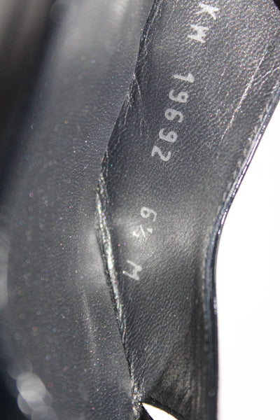 Stuart Weitzman Womens Patent Leather Sling Back Peep Toe Heels Black Size 6.5