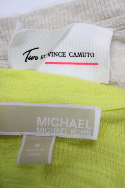 Michael Michael Kors Two by Vince Camuto Womens T-Shirts Yellow Size S XS Lot 2