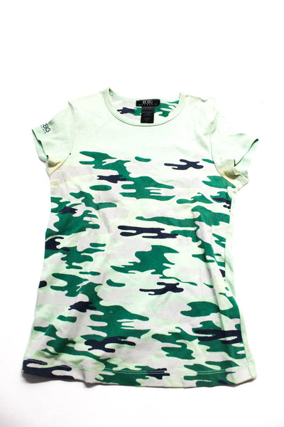 BCBGMAXAZRIA Womens Crewneck Short Sleeves Basic T-Shirt Camouflage Size M Lot 2