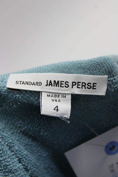 Standard James Perse Womens Scoop Neck Oversized Sweater Blue Cotton Size 4