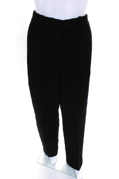 Missoni Womens Mid Rise Jacquard Straight Leg Pleated Pants Black Size IT 40
