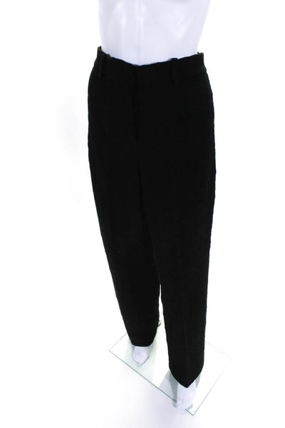 Missoni Womens Mid Rise Jacquard Straight Leg Pleated Pants Black Size IT 40