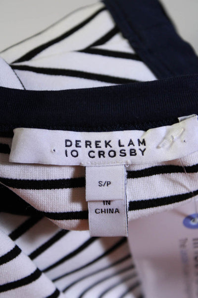 Derek Lam 10 Crosby Womens White/Black Striped Short Sleeve Shift Dress Size S