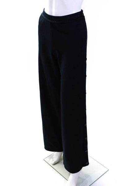 Tory Sport Womens Elastic Waist Side Snap High-Rise Track Pants Navy Size L