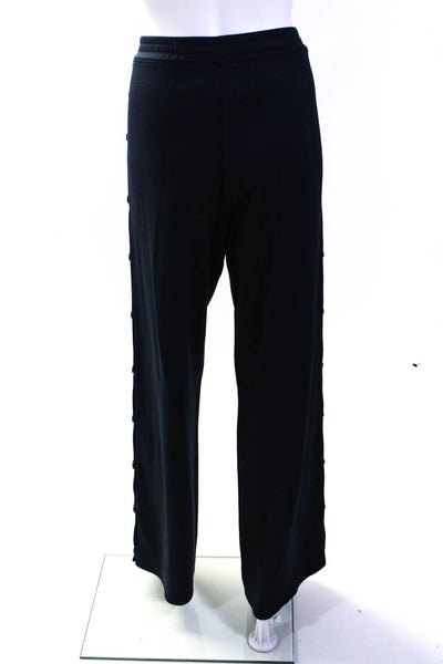 Tory Sport Womens Elastic Waist Side Snap High-Rise Track Pants Navy Size L