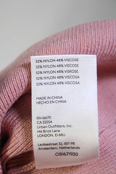 Maeve Anthropologie Womens 3/4 Sleeve V Neck Ribbed Sweatshirt Pink Size Medium