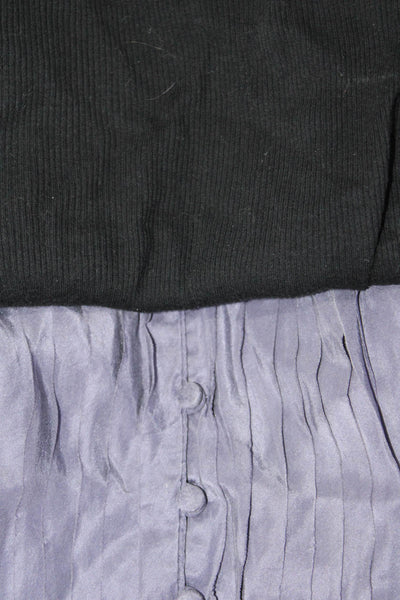 BCBGMAXAZRIA Womens Lace Pintuck Shirts Black Purple Size Medium Lot 2