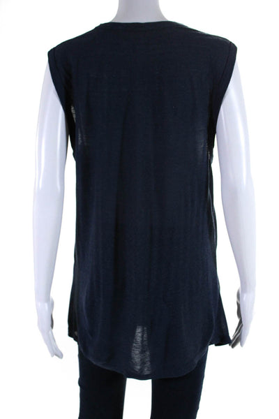 T Alexander Wang Womens Sleeveless Casual Tank Top Blue Size S