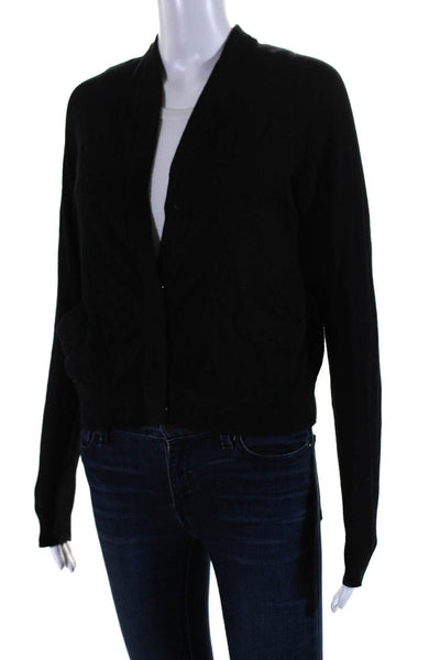 & Other Stories Womens Cotton Long Sleeve V Neck Cardigan Black Size XS