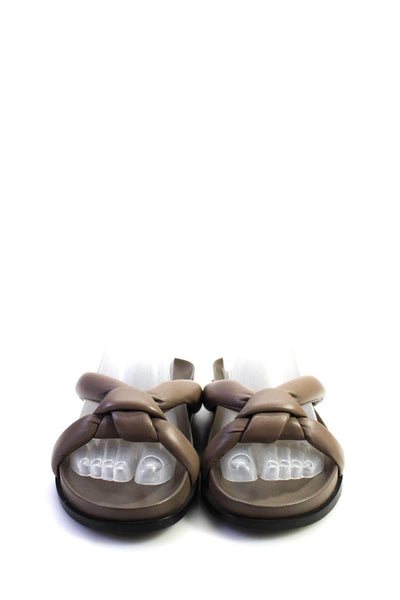 Lafayette 148 New York Womens Leather Twist Knot Sandals Gray Size 37 7